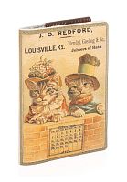 Обложка для паспорта из кожи с принтом «Ретро коты» — ручная работа — женский кожаный кошелек-портмоне ручной работы с рисунком на заказ