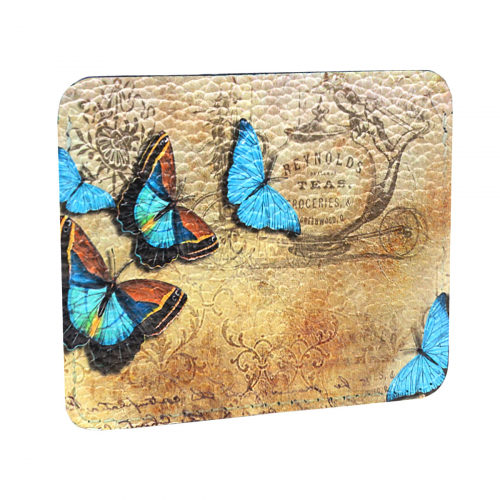 Конверт под пластиковые карты и купюры с принтом "Лазурные бабочки" - кожаный женский конверт для карт, холдер ручной работы с рисунком |  Sumnizza фото 4