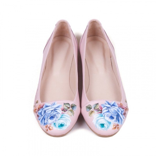 Летние балетки "Розы" - кожаные женские балетки ручной работы с рисунком на заказ |  Sumnizza фото 2