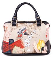 сумка саквояж мастер и маргарита, саквояж с росписью мастер и маргарита, сумка с рисунком мастер и маргарита, сумка ручной работы мастер и маргарита