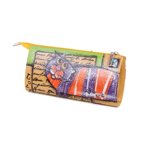 Красивый женский кошелек с рисунком ручной работы "Котик" - кожаный женский кошелек-портмоне ручной работы с рисунком на заказ |  Sumnizza фото 3