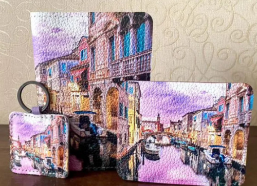 Обложка для паспорта ручной работы с фото принтом «Венеция» - кожаный женский кошелек-портмоне ручной работы с рисунком на заказ |  Sumnizza фото 6