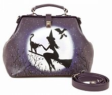 Женский саквояж со стразами и росписью "Полнолуние" ручной работы с рисунком и вышивкой на заказ
