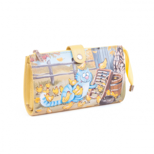 Женский кожаный кошелек с принтом "Питерский кот" - кожаный женский кошелек-портмоне ручной работы с рисунком на заказ |  Sumnizza фото 2