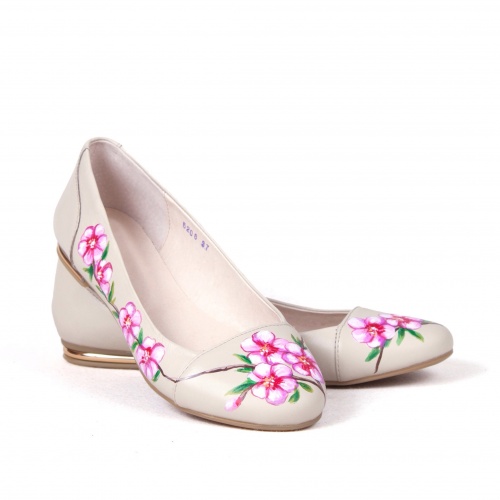 Цветные балетки "Сакура" - кожаные женские балетки ручной работы с рисунком на заказ |  Sumnizza фото 4