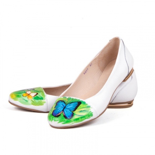 Женские модные балетки "Бабочки" - кожаные женские балетки ручной работы с рисунком на заказ |  Sumnizza фото 8