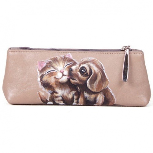 Футляр для очков "Дружки" - кожаный женский и мужской футляр для очков ручной работы с рисунком на заказ |  Sumnizza