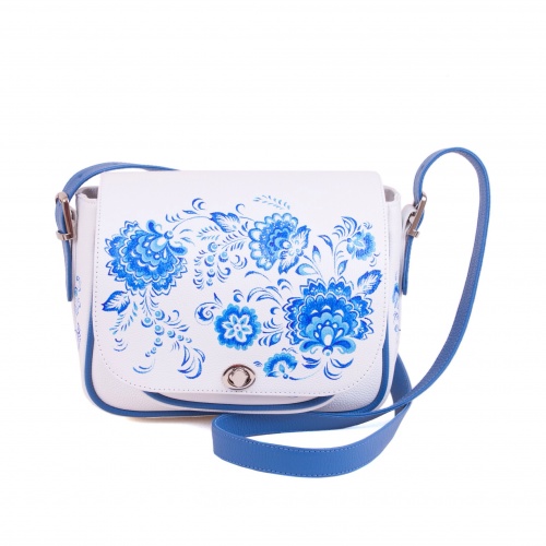 Комплект балетки и сумка через плечо "Хризантемы" - кожаный женский набор рюкзак и ботинки ручной работы с рисунком |  Sumnizza фото 6