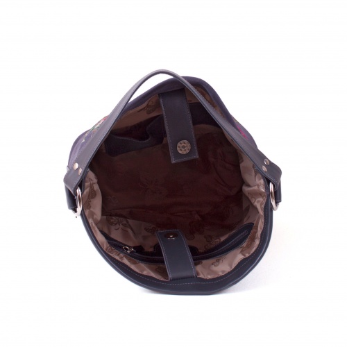 Большая кожаная сумка мешок с сросписью "Черная пантера" - кожаная женская сумка хобо, сумка мешок ручной работы с рисунком на заказ |  Sumnizza фото 2