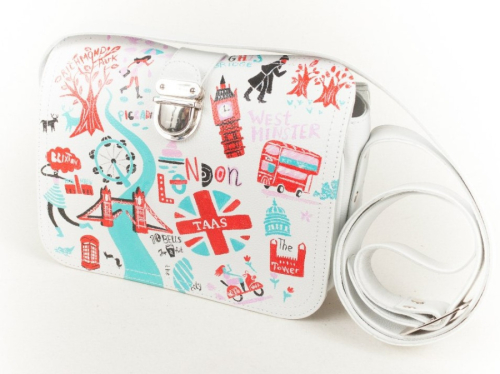 Женская кожаная сумка через лечо с рисунком ручной работы "Великобритания" — кросс боди с принтом на заказ