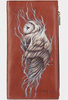 Женский длинный кошелек с росписью "Хранитель снов" ручной работы с рисунком на заказ