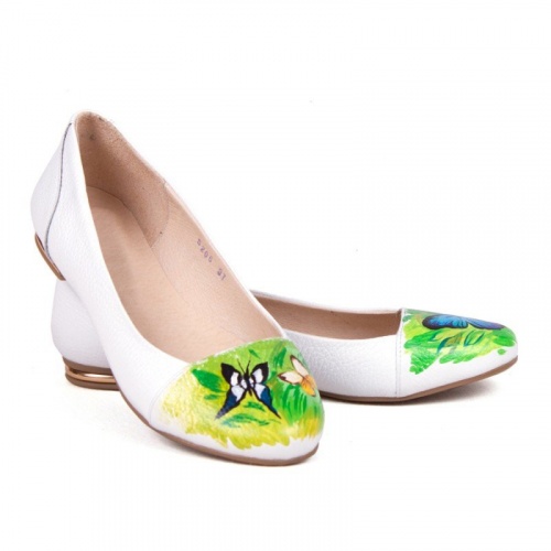 Женские модные балетки "Бабочки" - кожаные женские балетки ручной работы с рисунком на заказ |  Sumnizza фото 4