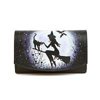 Стильный женский кошелек с росписью ручной работы "Ведьмочка" ручной работы с рисунком на заказ