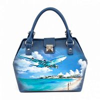 Женская сумка-саквояж ручной работы "Путешествие" ручной работы с рисунком и вышивкой на заказ
