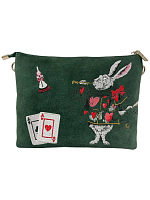 Сумка через плечо из натуральной кожи и замши с вышивкой «Кролик» — кросс боди с росписью и вышивкой на заказ