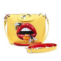 Сумка на заказ из натуральной кожи с ручной росписью"Мед по губам" - смотреть фото