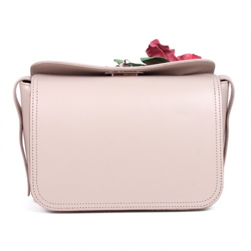 Женская кожаная сумка через плечо с рисунком ручной работы "Лилии" — кросс боди с принтом на заказ фото 3