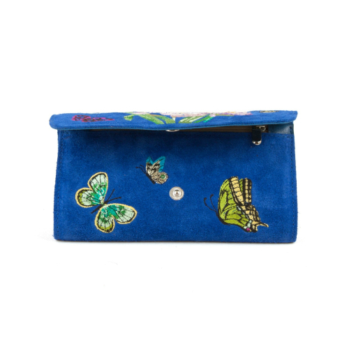 Женский замшевый кошелек с вышивкой "Ирисы" - кожаный женский кошелек-портмоне ручной работы с рисунком на заказ |  Sumnizza фото 3