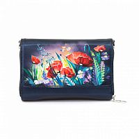 Женская сумка-клатч ручной работы с росписью "Алые маки" — сумка ручной работы с рисунком на заказ
