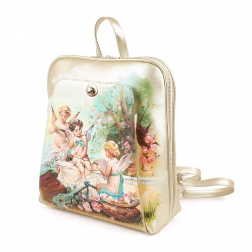 Женский рюкзак красивый стильный с росписью  "Ангелочки" ручной работы с рисунком и вышивкой на заказ - Sumnizza фото 2