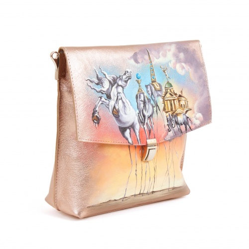 Комплект балетки и сумка-планшет "Дали" - кожаный женский набор рюкзак и ботинки ручной работы с рисунком |  Sumnizza фото 6