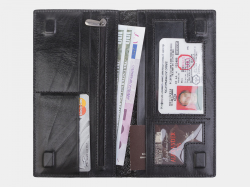 Черное кожаное портмоне ручной работы с рисунком "Белый кролик" - кожаный женский кошелек-портмоне ручной работы с рисунком на заказ |  Sumnizza фото 2