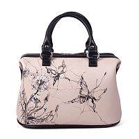 Саквояж на заказ "Одуванчик и бабочки" ручной работы с рисунком и вышивкой на заказ
