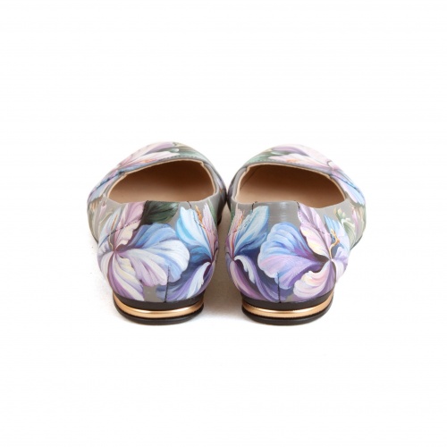 Комплект балетки и кожаный саквояж "Колибри" - кожаный женский набор рюкзак и ботинки ручной работы с рисунком |  Sumnizza фото 2