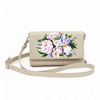 Женская сумка клатч через плечо "Цветочный принт" — сумка ручной работы с рисунком на заказ

