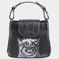 Женская сумка с роспись по коже "Первый снег" на заказ