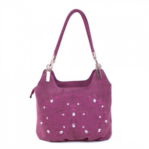 Замшевая сумка мешок "Сверкающие узоры" - кожаная женская сумка хобо, сумка мешок ручной работы с рисунком на заказ |  Sumnizza