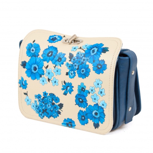 Комплект балетки и сумка через плечо "Хризантемы" - кожаный женский набор рюкзак и ботинки ручной работы с рисунком |  Sumnizza фото 4