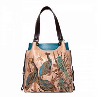 Женская сумка с вышивкой «Райские птицы» на заказ | Sumnizza.ru — кожаная сумка хобо ручной работы