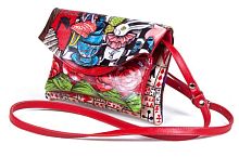 Женская кожаная сумка через плечо с рисунком ручной работы "Этно Алиса" — сумка ручной работы с рисунком на заказ
