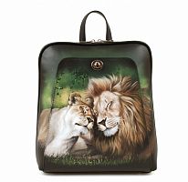 Женский рюкзак-сумка с рисунком "Сладкая парочка" ручной работы с рисунком и вышивкой на заказ