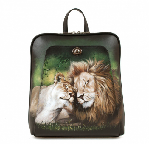 Женский рюкзак-сумка с рисунком "Сладкая парочка" ручной работы с рисунком на заказ | Sumnizza