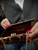 Миниатюрный женский клатч бокс ручной работы из натурального меха козлика под леопарда | Именное тиснение на заказ - купить в Москве и Санкт-Петербурге