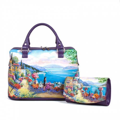 Комплект из саквояжа и кошелька "Южный город" фото