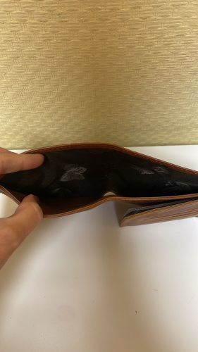 Мужской кошелек на кнопке коричневого цвета с рисунком - портрет собаки ручной работы "Хаски" - кожаный женский кошелек-портмоне ручной работы с рисунком на заказ |  Sumnizza фото 3