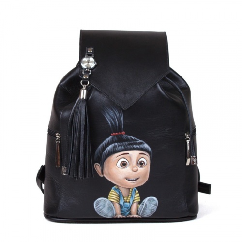 Женский рюкзак с рисунком по коже "Агнес Грю" ручной работы с рисунком на заказ | Sumnizza