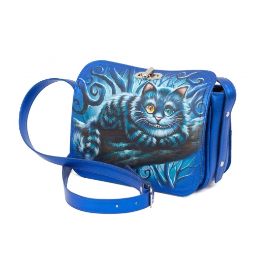 Туфли на шнуровке и сэтчел "Чешир на ветке" - кожаный женский набор рюкзак и ботинки ручной работы с рисунком |  Sumnizza фото 4