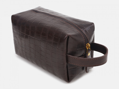 Женская кожаная косметичка "Темный шоколад" - кожаная женская косметичка ручной работы с рисунком на заказ |  Sumnizza фото 3