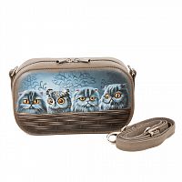 Женская кожаная сумка на плечо, на пояс с рисунком "Кто лишний" — кросс боди с росписью и вышивкой на заказ