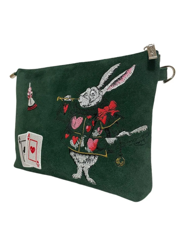 Сумка через плечо из натуральной кожи и замши с вышивкой «Кролик» — кросс боди с принтом на заказ фото 6