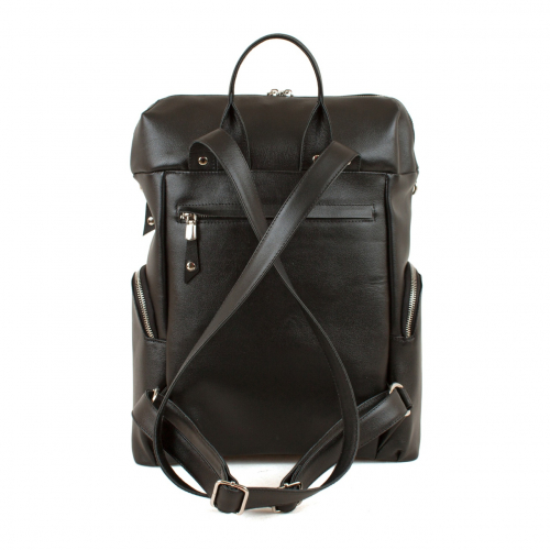 Женский рюкзак из кожи c карманами и росписью "Зимняя лисичка" - кожаный рюкзак ручной работы с оригинальным рисунком на заказ |  Sumnizza фото 2