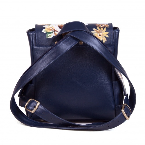 Рюкзак с карманами с росписью цветов "Поляна" - кожаный рюкзак ручной работы с оригинальным рисунком на заказ |  Sumnizza фото 5