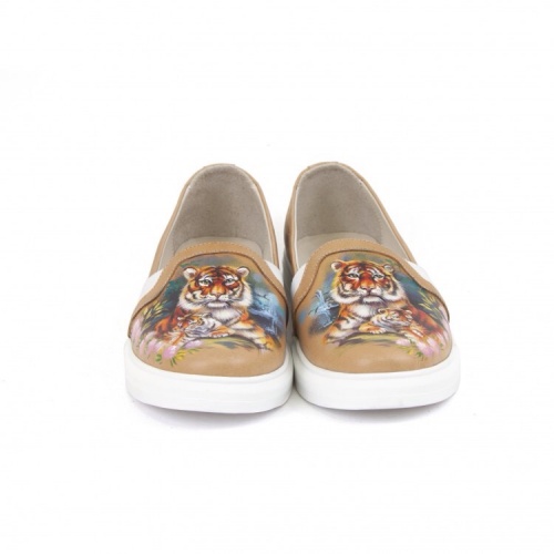 Слипоны из кожи "Тигрица" - кожаные женские кеды и слипоны ручной работы с рисунком на заказ | Sumnizza фото 2