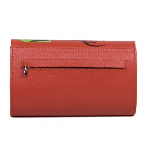 Женский кожаный комплект "Салон красоты" – сумка и кошелек с росписью фото фото 5