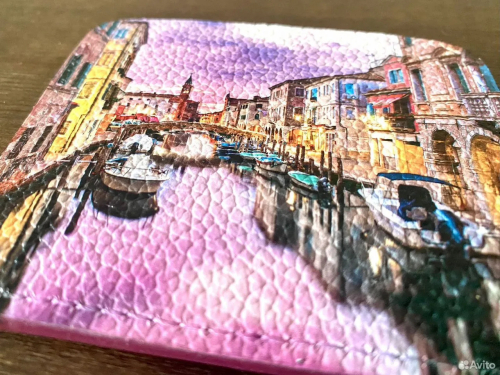 Карт-холдер под карты и купюры с фото-принтом "Венеция" - кожаный женский конверт для карт, холдер ручной работы с рисунком |  Sumnizza фото 3