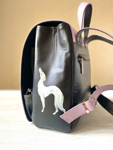 Кожаный рюкзак с рисунком ручной работы по мотивам сериала "Друзья" - изготовление кожаной женской сумки ручной работы с рисунком | Сумки с принтом на заказ - Sumnizza фото 5